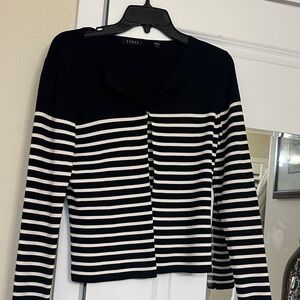 Cyrus Black and White Striped Cardigan